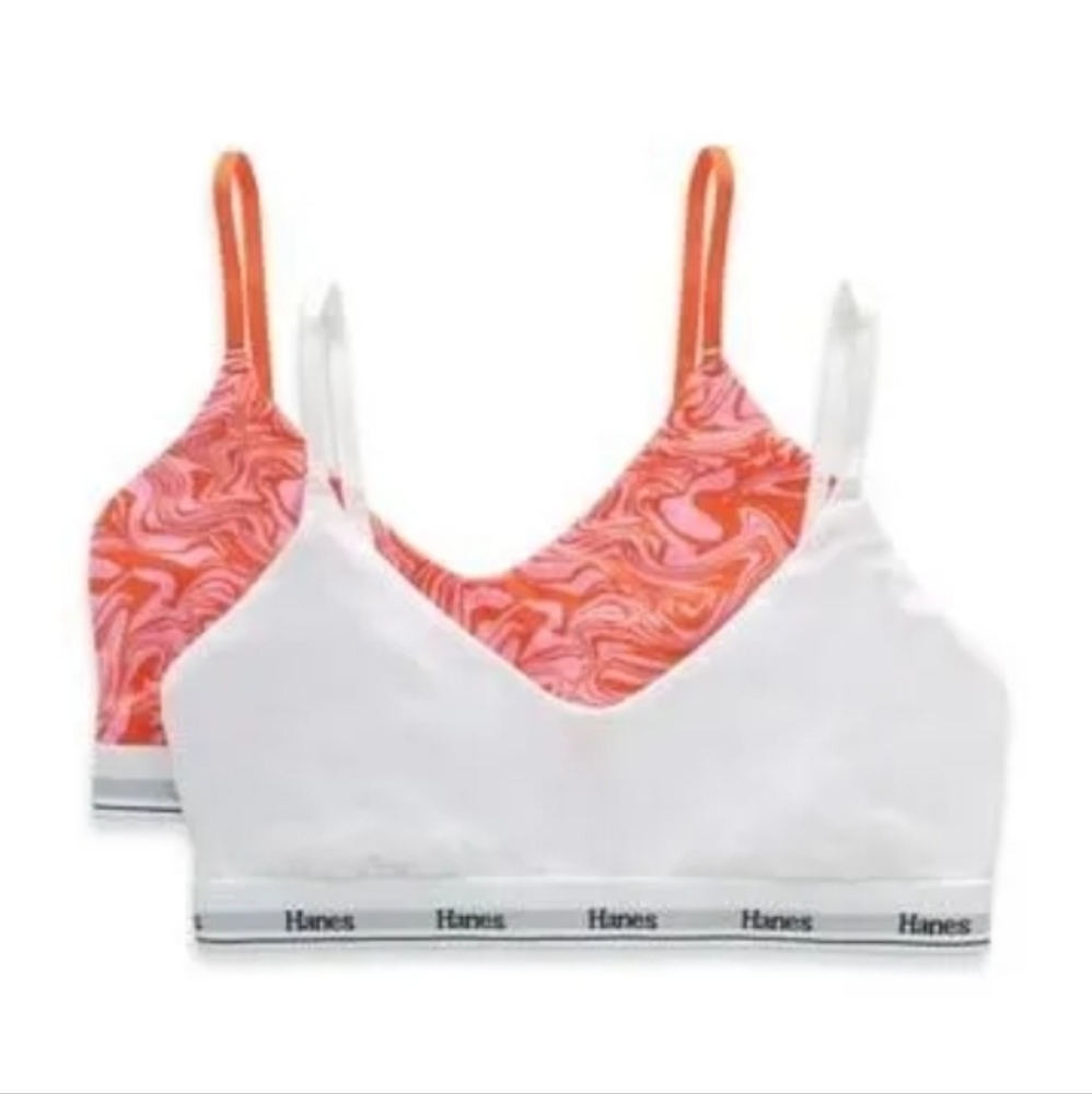 Cropped Bralette  Breathable Stretch Cotton  2-Pack NWT
